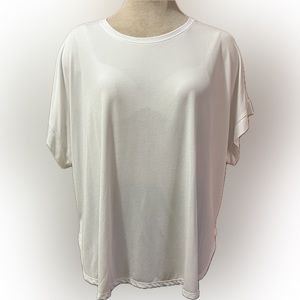 NWOT Stylus White Cotton Blend Short Sleeve Tunic 3X